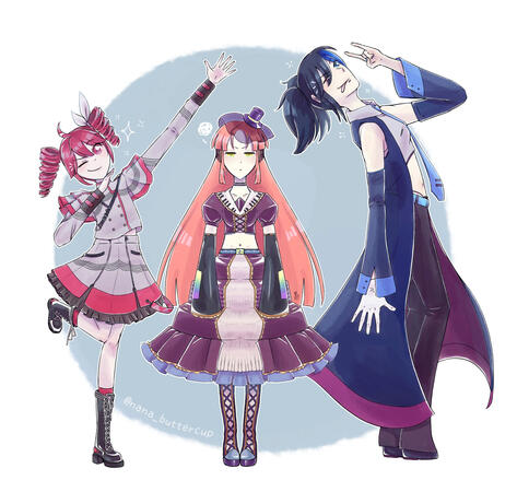 Corpo inteiro com pose e fundo + personagens adicionais