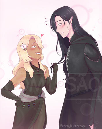 Meio corpo + personagem adicional Meio corpo + personagem adicional